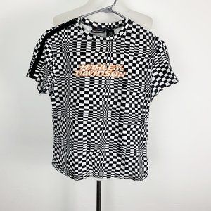 Harley Davidson XL Stretch T Shirt Black Check